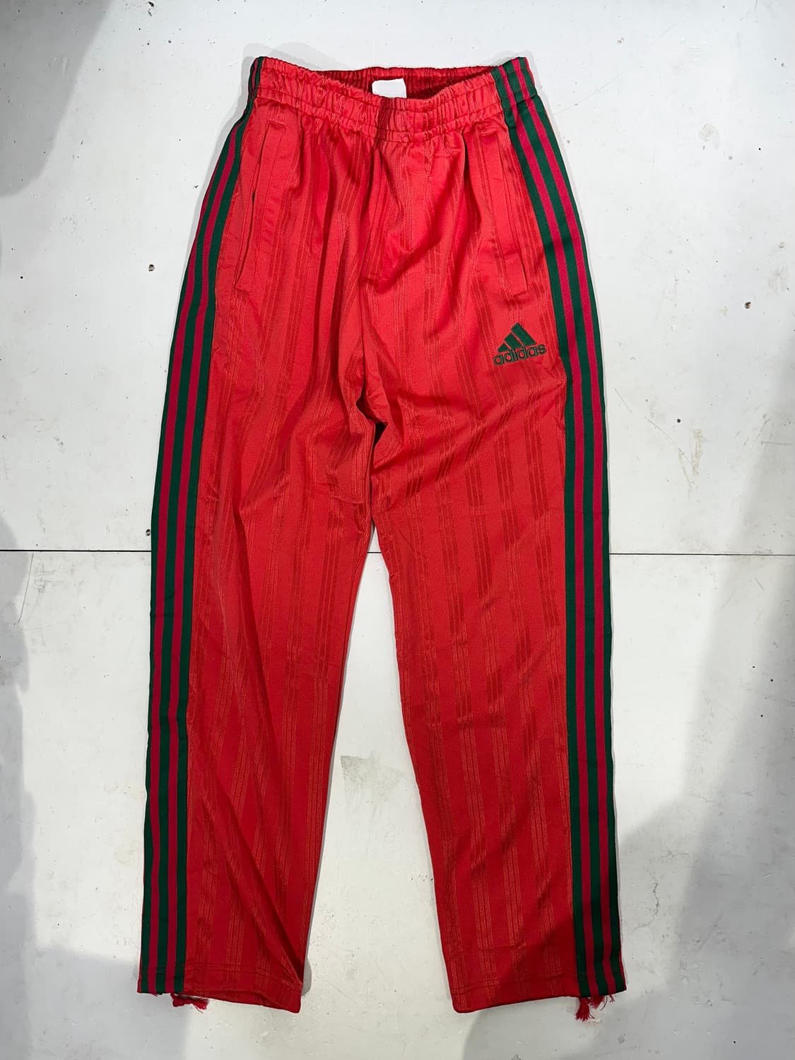 00s 아디다스 레드 그린 포인트 삼선 극희귀 트레이닝 팬츠 M 상품이미지4