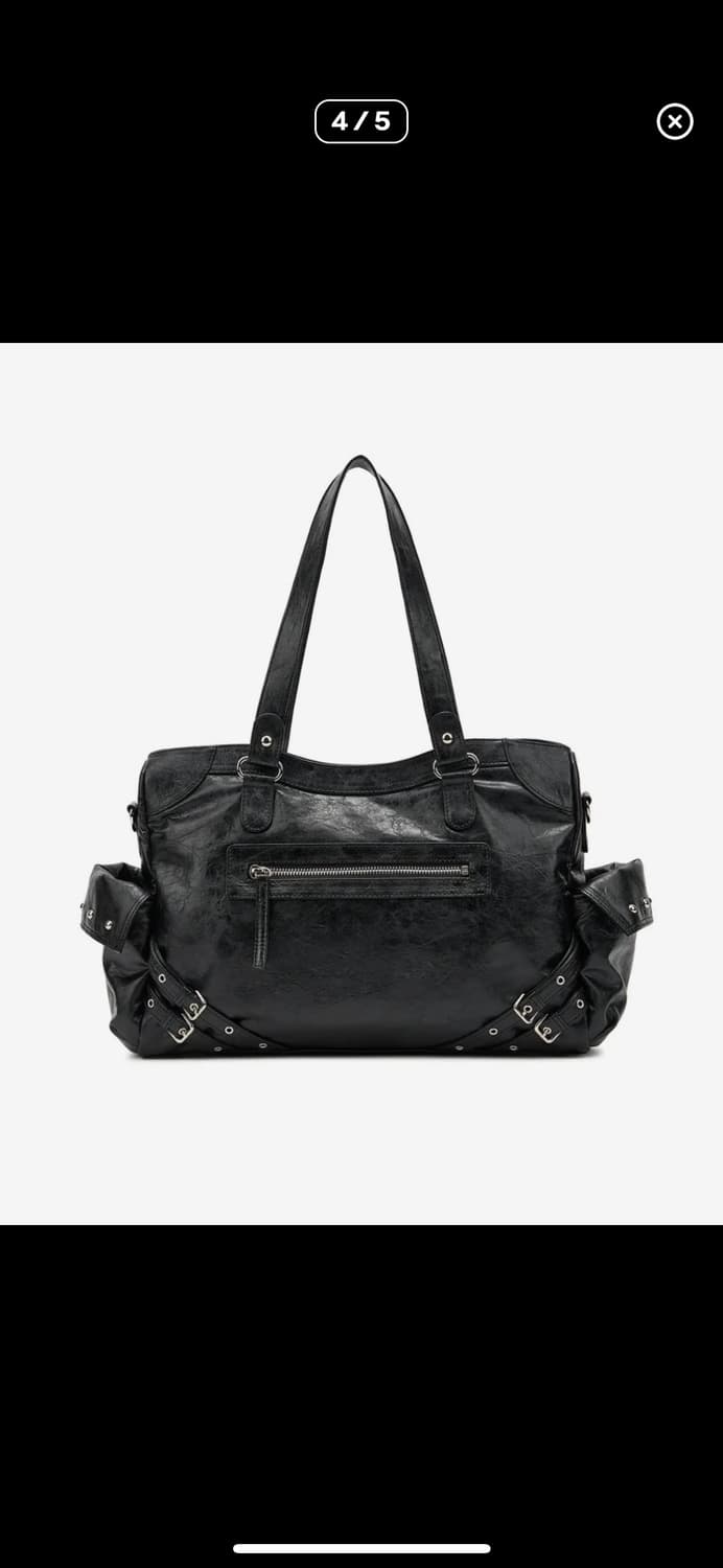 DEINET 다이닛 스터드 포켓 빅 백 블랙 상품이미지1