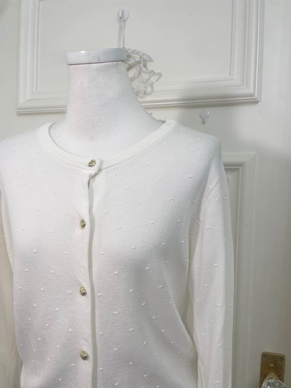white dot heart button cardigan(size-F) 상품이미지7