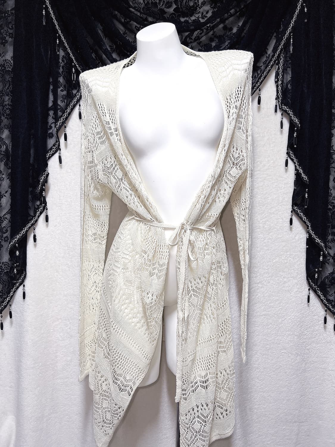 세실맥비 페어리그런지 오리엔탈 레이스 뜨개 롱가디건 로브 핀터 모리 하치 상품이미지4