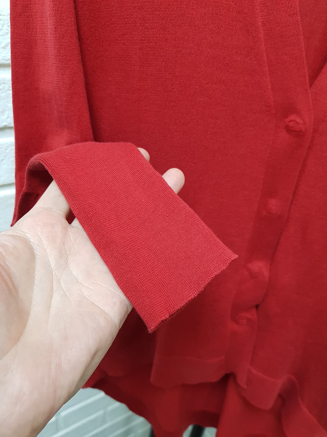 [L/66/정품] 브루넬로 쿠치넬리 레드 가디건 상품이미지4