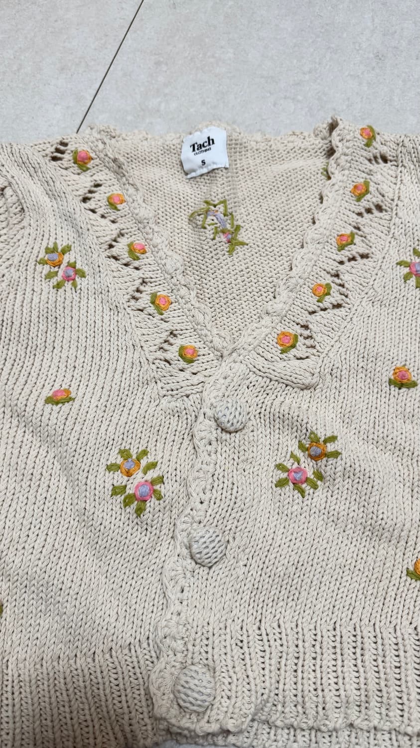 Tach  Clothing 반팔 크로셰 가디건 S 상품이미지2