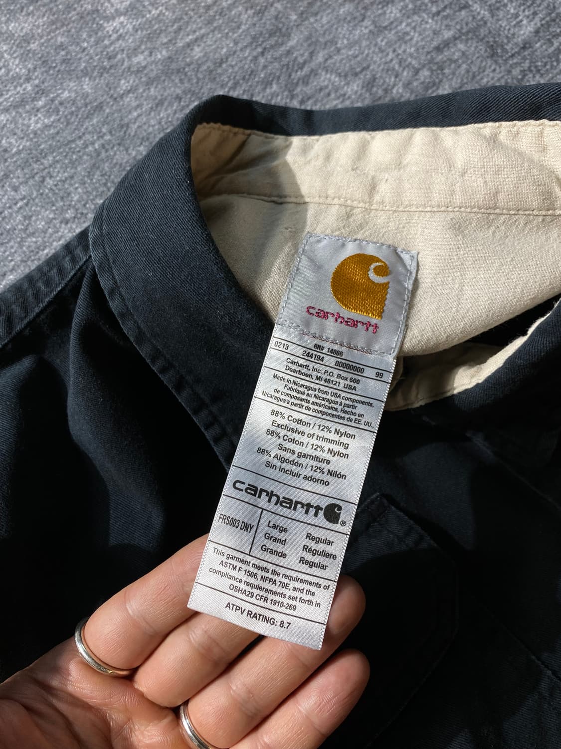 [XL] Carhartt 칼하트 블랙 코튼 반팔 셔츠 상품이미지5