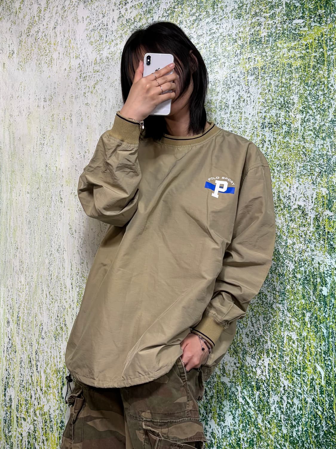 90s 폴로스포츠 베이지 웜업 바람막이 XL 상품이미지3