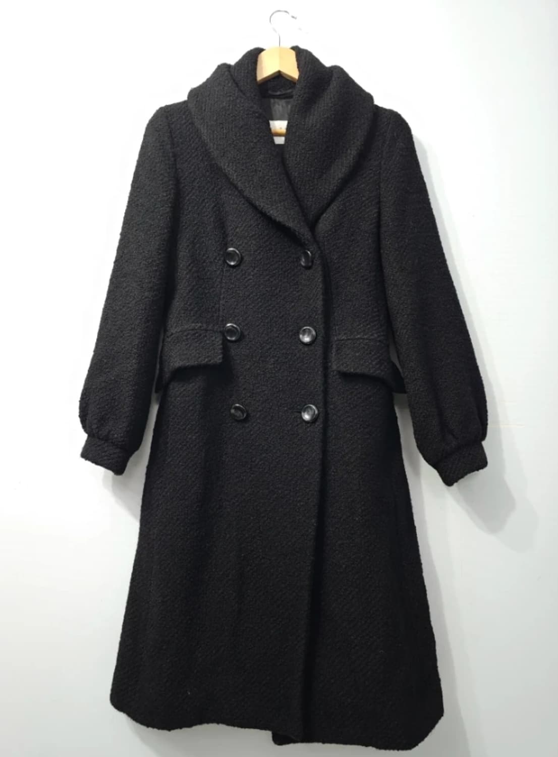 정품 막스마라 블랙 모직 더블 코트 ~66 상품이미지4