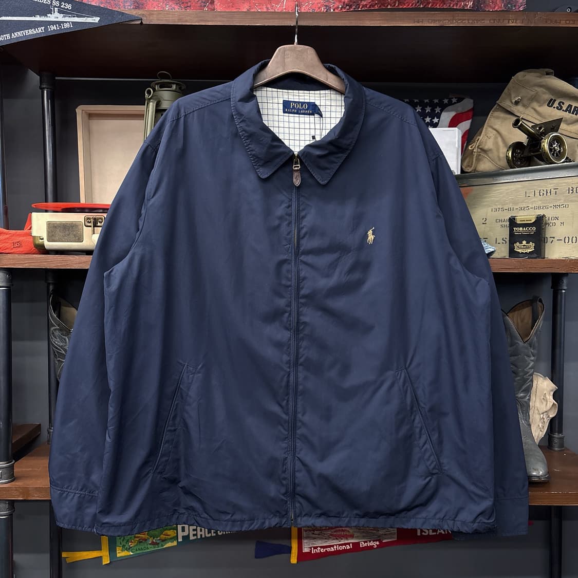 신형라벨 폴로 랄프로렌 스윙탑 집업자켓 체크라이닝 가죽지퍼 N690 상품이미지1
