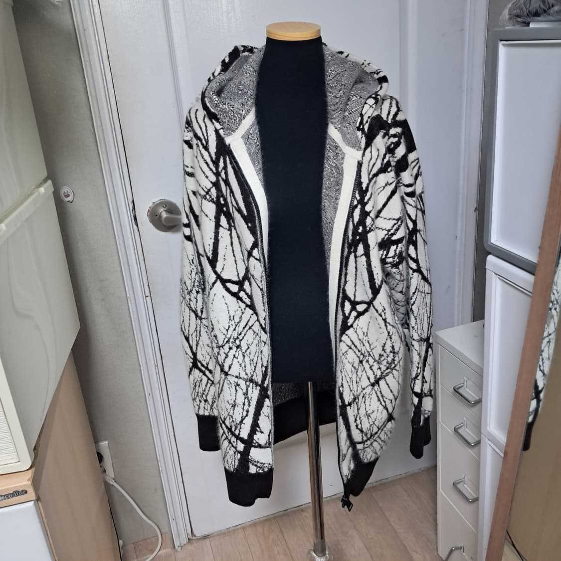 에리카카발리니 앙고라 후드집업 가디건 S(55~66)거의 새제품 상품이미지2