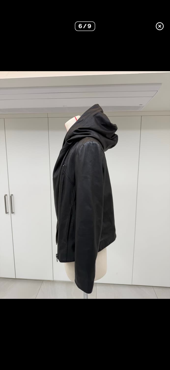 헬무트랭 블랙 양가죽 집업 후드 가죽 자켓 L 상품이미지6