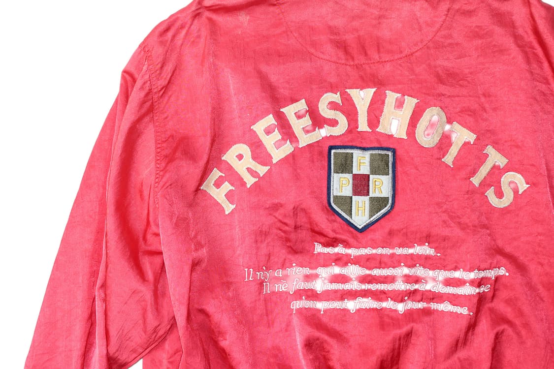 1990s USA FREESY HOTTS 새틴 집업 블루종 상품이미지5