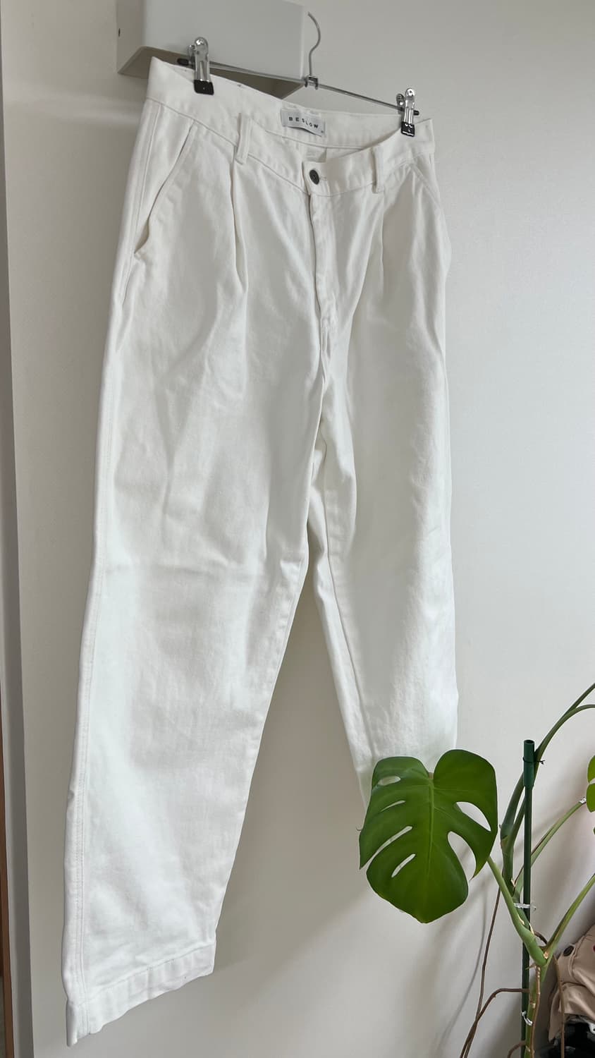 BESLOW 흰색 와이드 크림진 32사이즈 상품이미지1