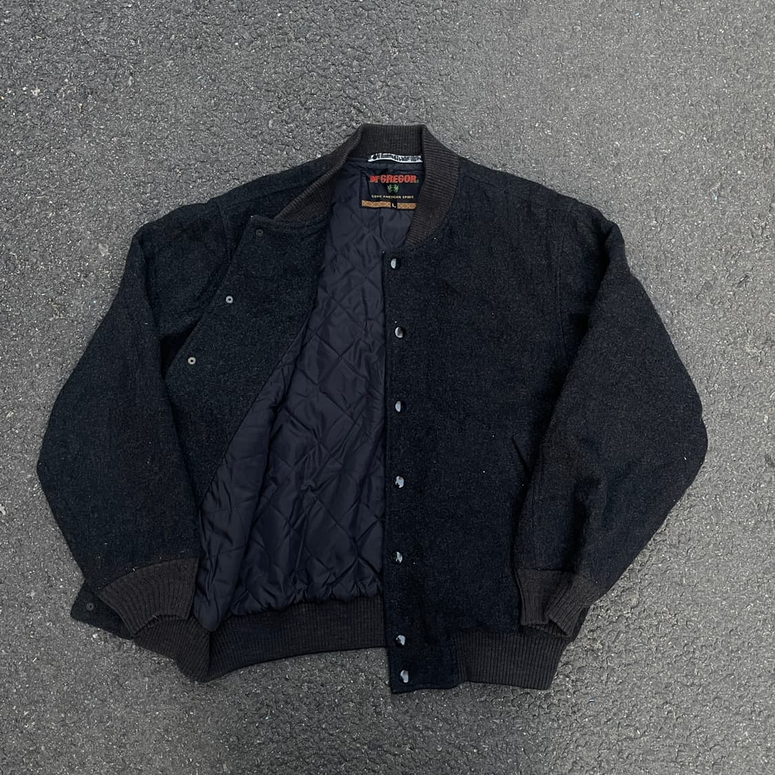 90s 맥그리거 울 스타디움 바시티 자켓 블루종 L 상품이미지2