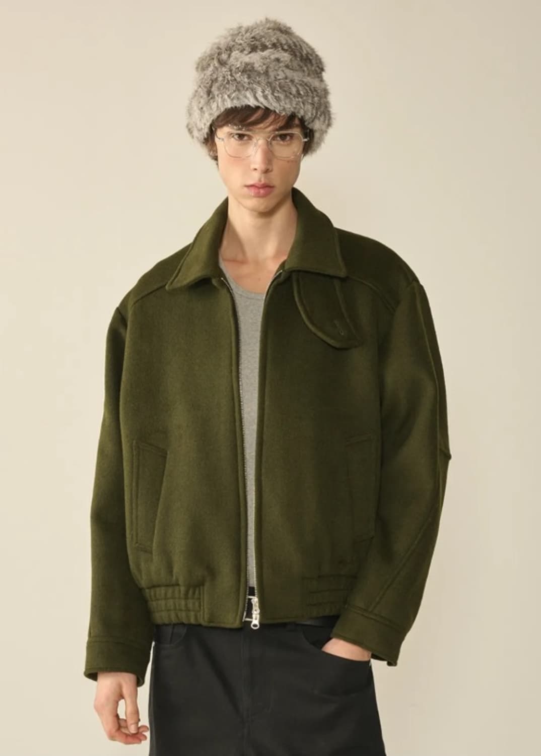 [새 상품/택o] 키네토 - 디스트로이드 컷팅 밴딩 자켓 '카키' (L) 상품이미지1