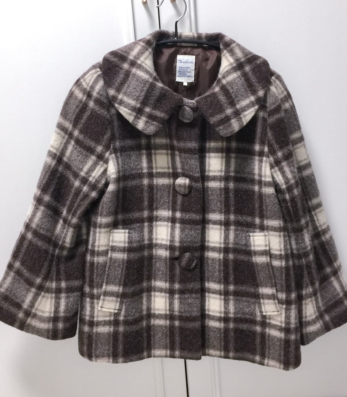 일본 빈티지 라떼갸루 체크 코트 리즈리사트랄라라엑시즈팜 상품이미지1