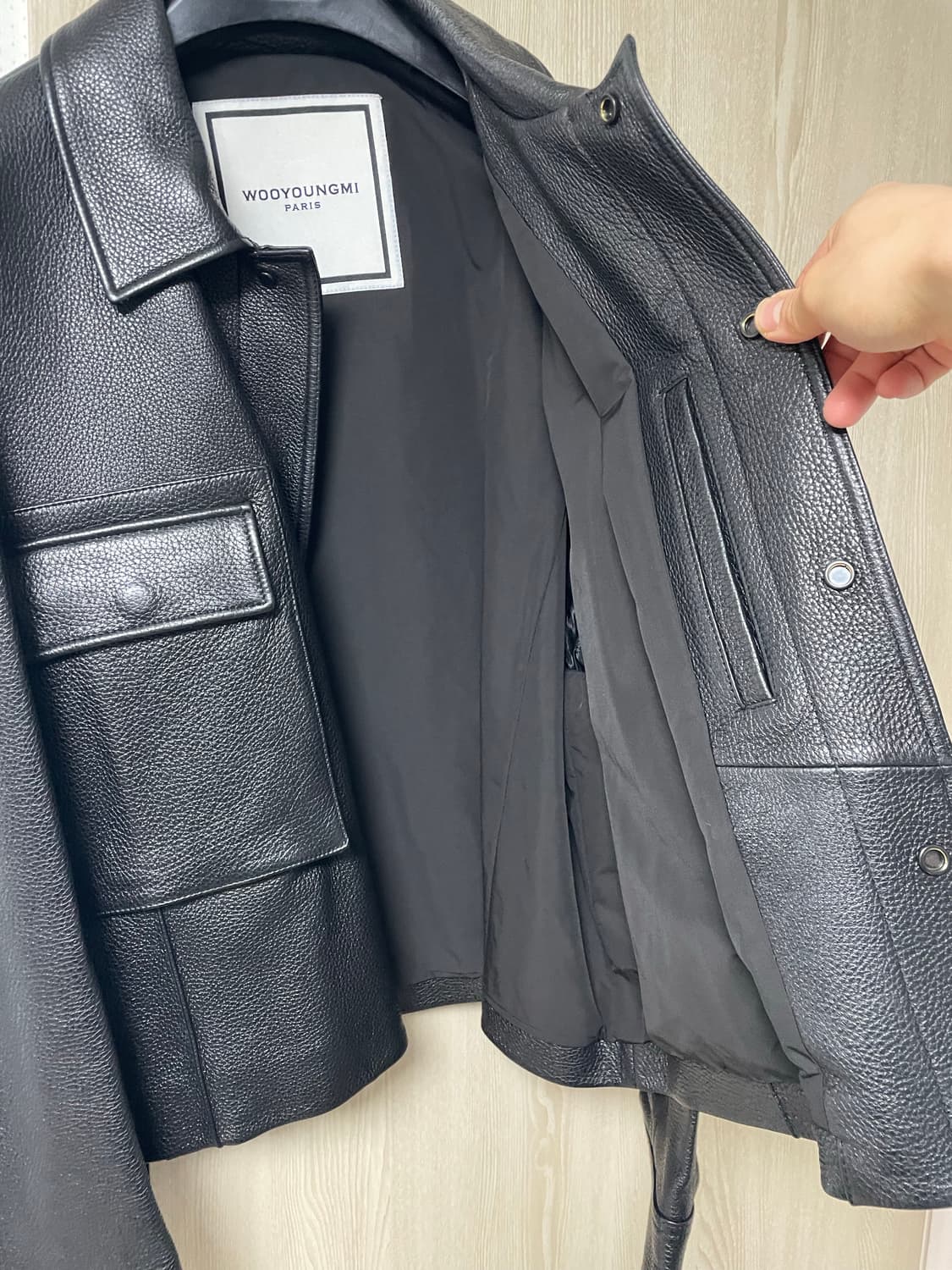 50사이즈, 우영미 21fw 사슴 가죽자켓 블랙 상품이미지4
