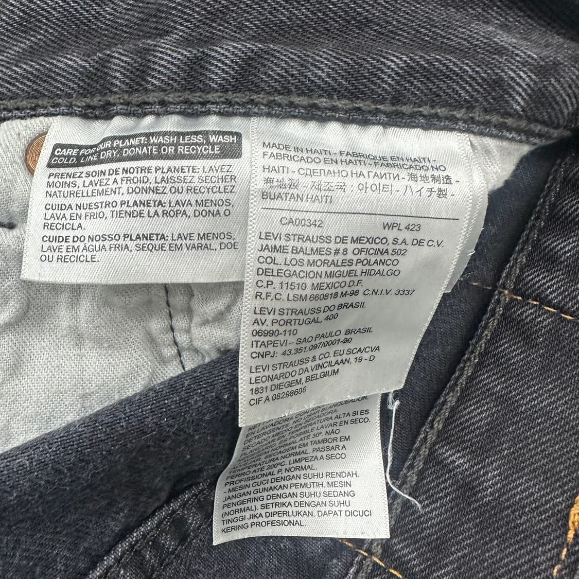 리바이스 501 흑청 데님 반바지 상품이미지4