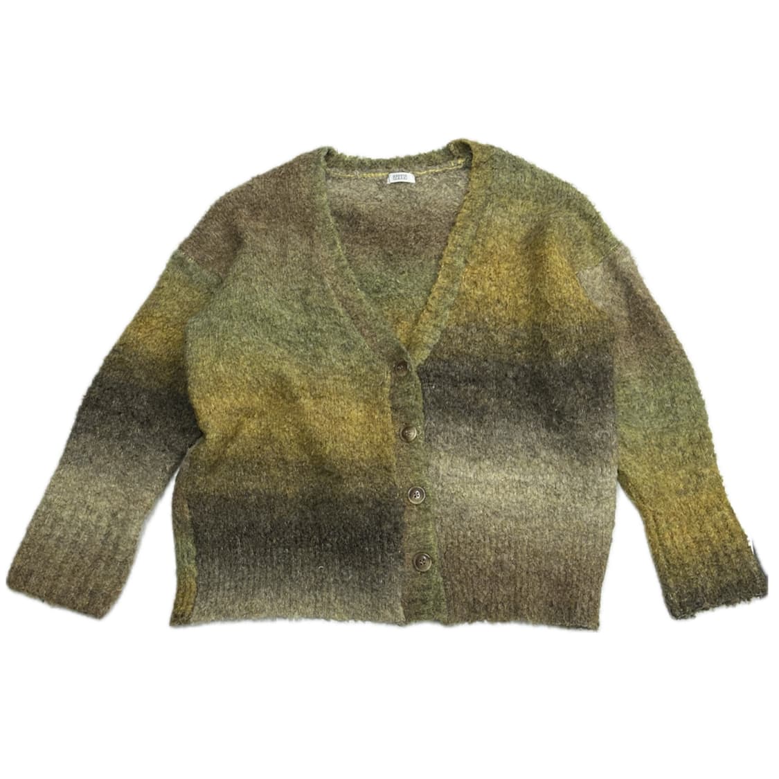 Lowrys Farm 그라데이션 말차맛 루즈핏 뽀글이 니트 가디건 그런지 상품이미지2