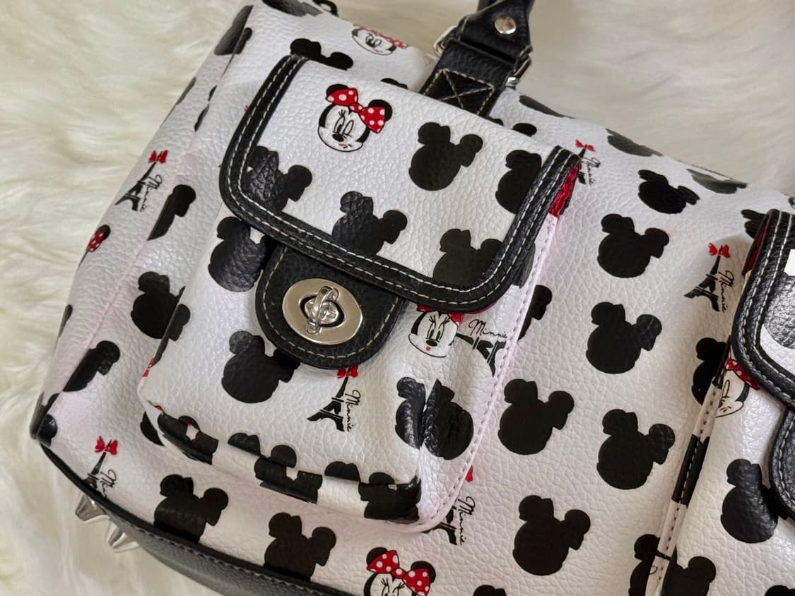 [Disney] 미니 마우스 파리 패턴 스퀘어 보스턴백 상품이미지4