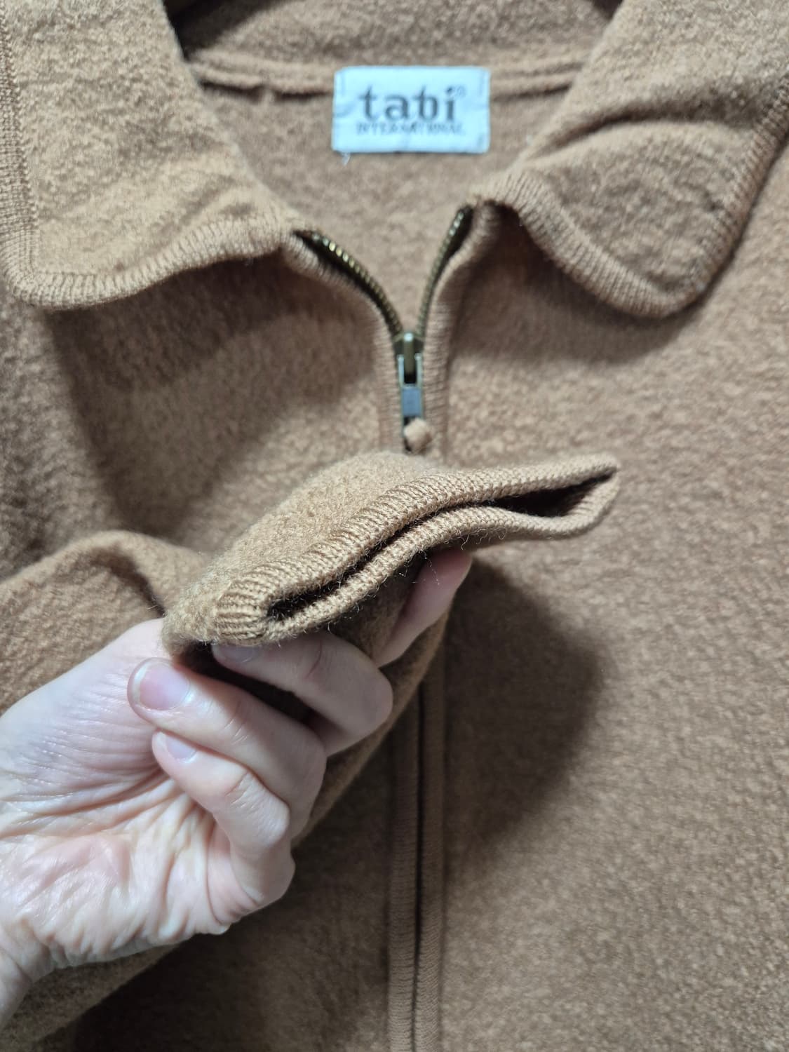 (세일)VTG. tabi 타비 브라운 압축울 집업 자켓 상품이미지6