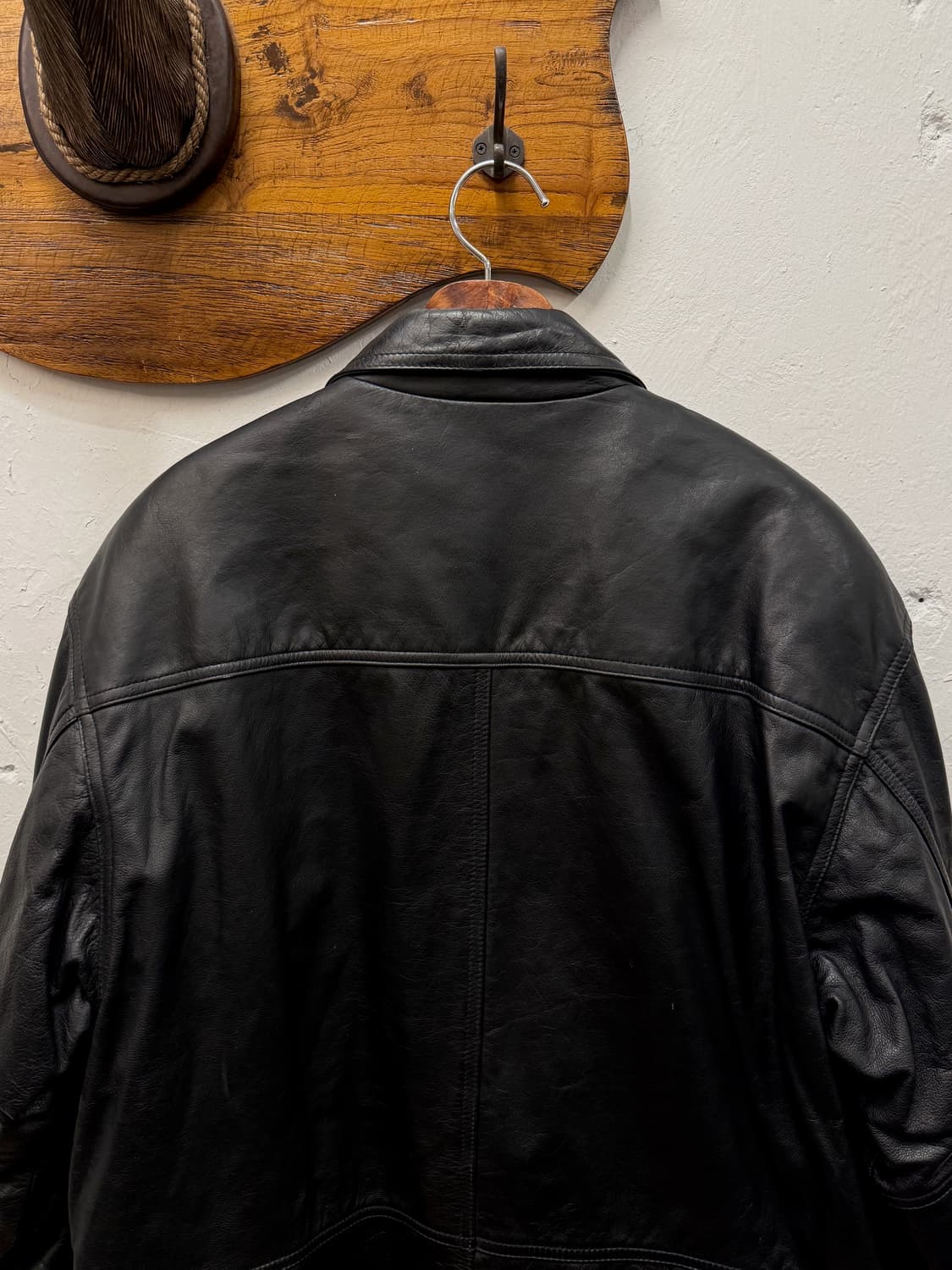 90s Cowhide Leather Car Coat 상품이미지8