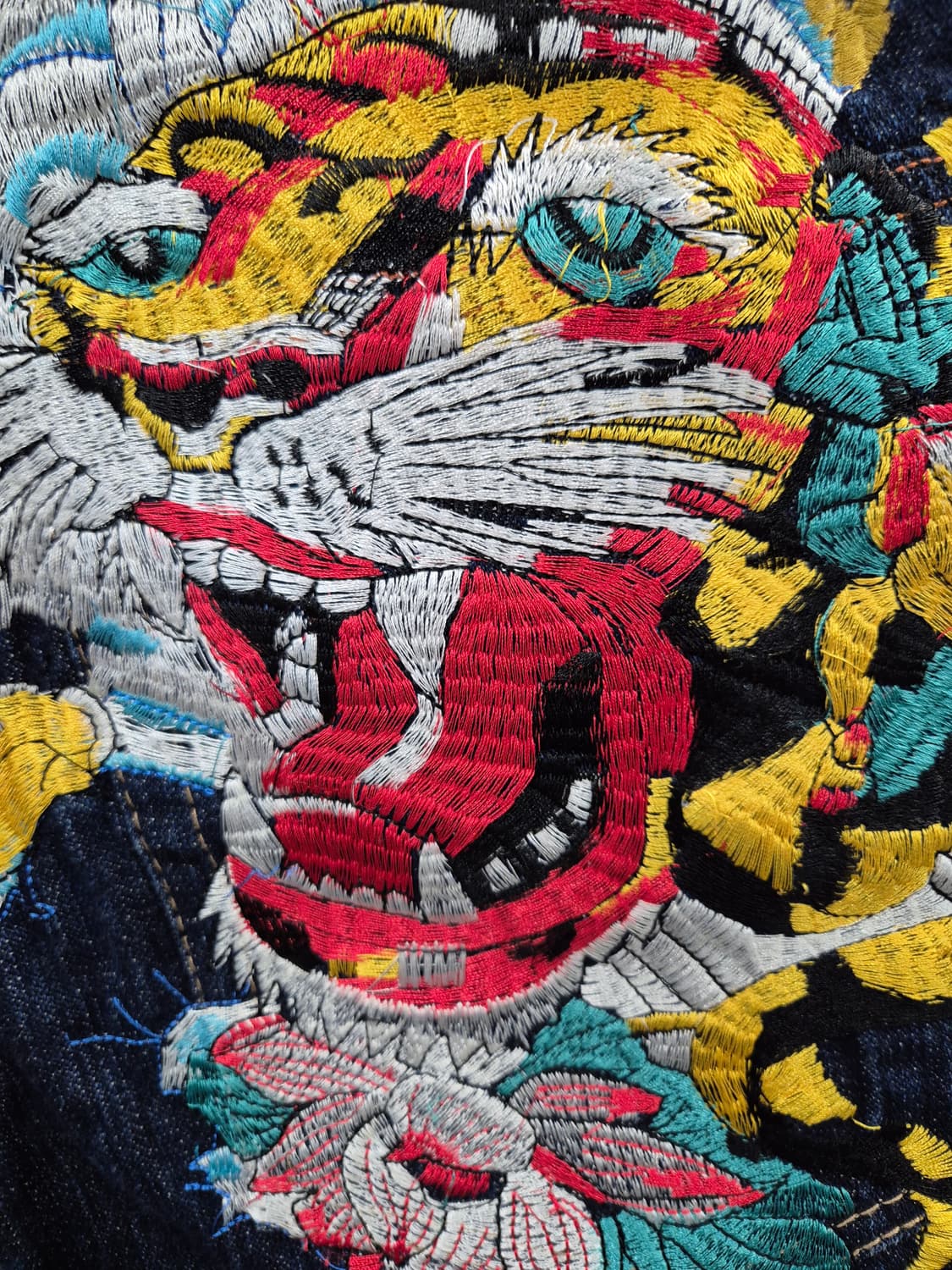 에드하디 데님 팬츠 34x33 호랑이 자수 상품이미지6