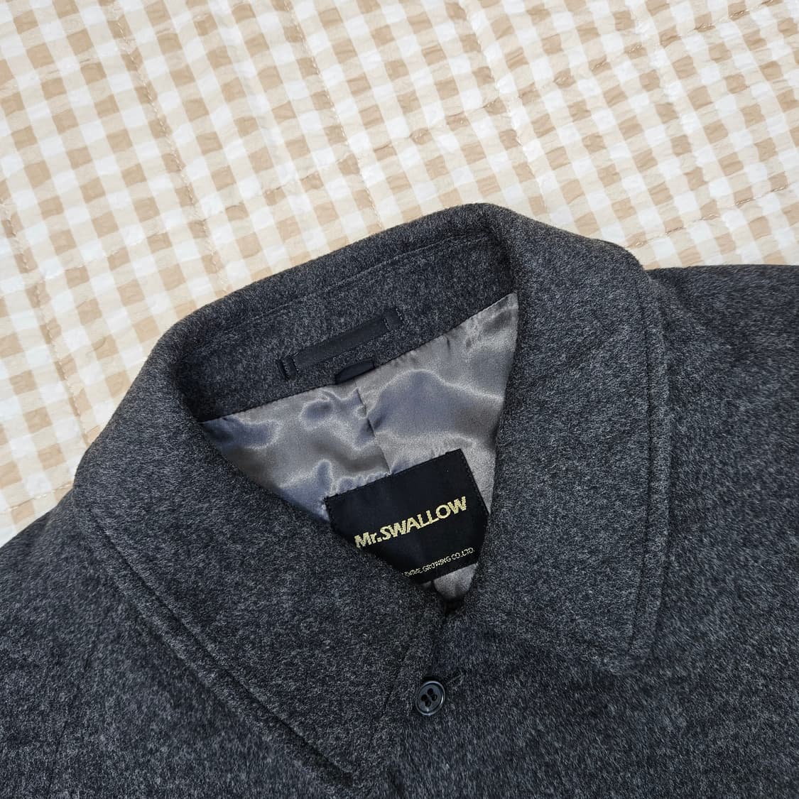 회색 울100 롱 코트 남자100 상품이미지2