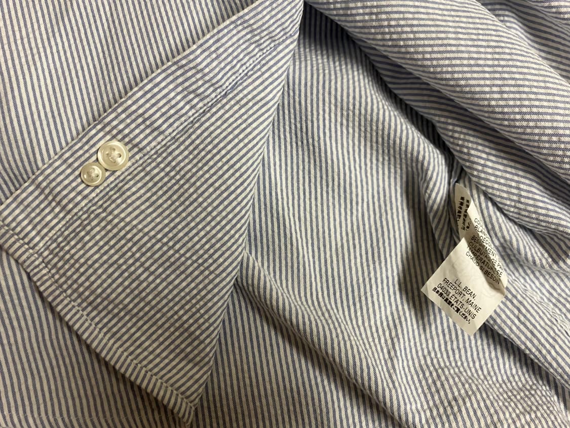 L.L.Bean 엘엘빈 원포켓 스트라이프 반팔 셔츠 L 빈티지 상품이미지4
