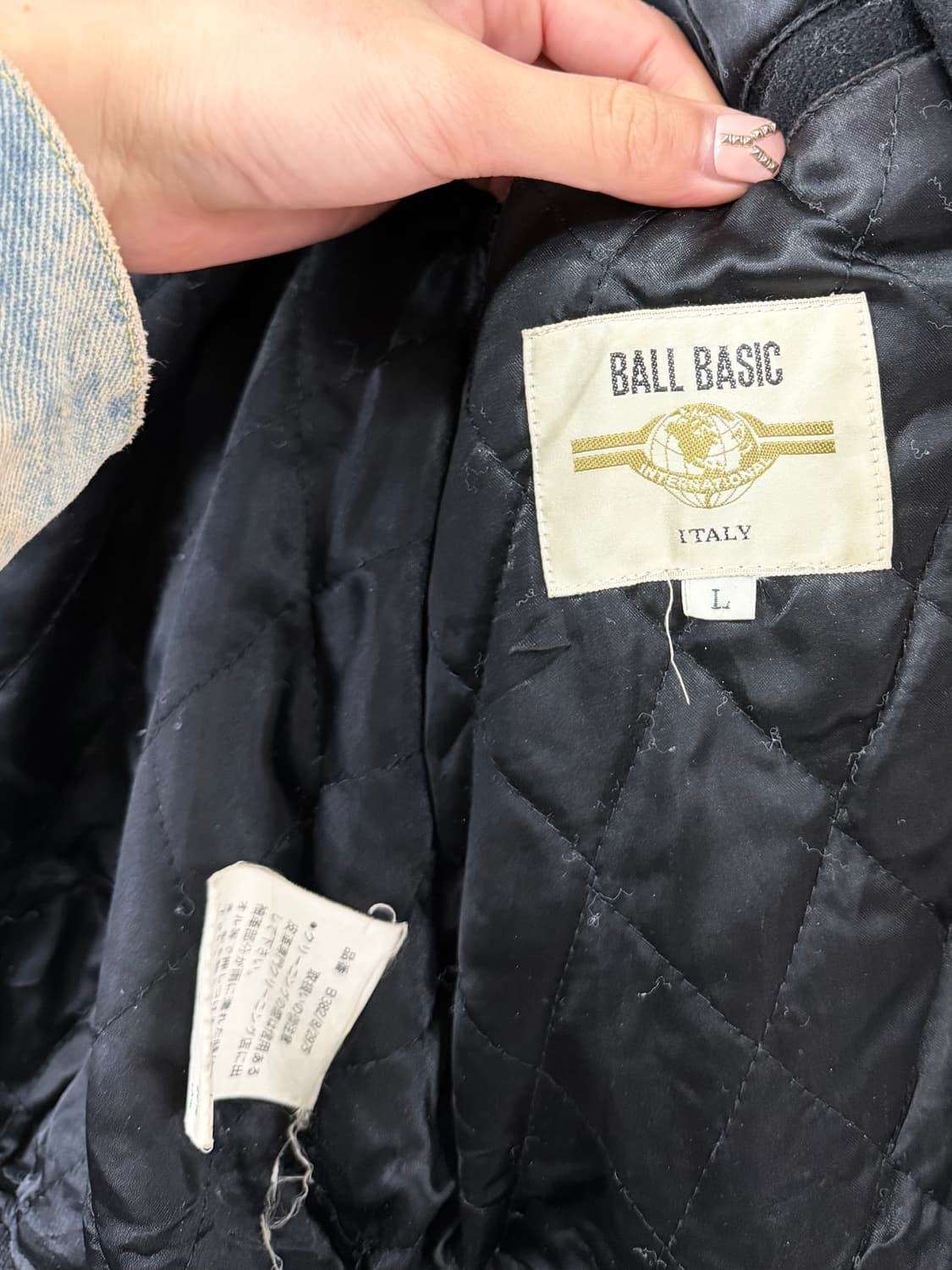 90s BALL ITALY 카우레더 슬리브 바시티 자켓 상품이미지5