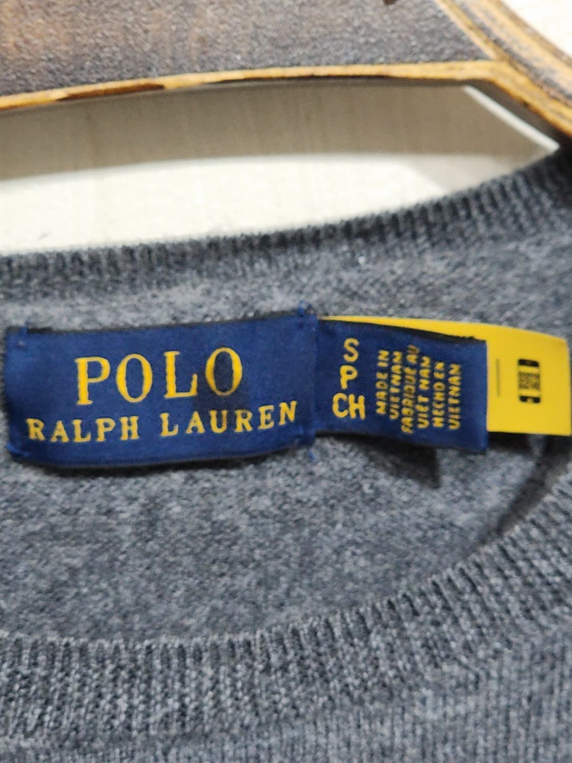(S) 랄프로렌 폴로 니트 차콜 울스웨터 라운드 슬림핏  상품이미지3