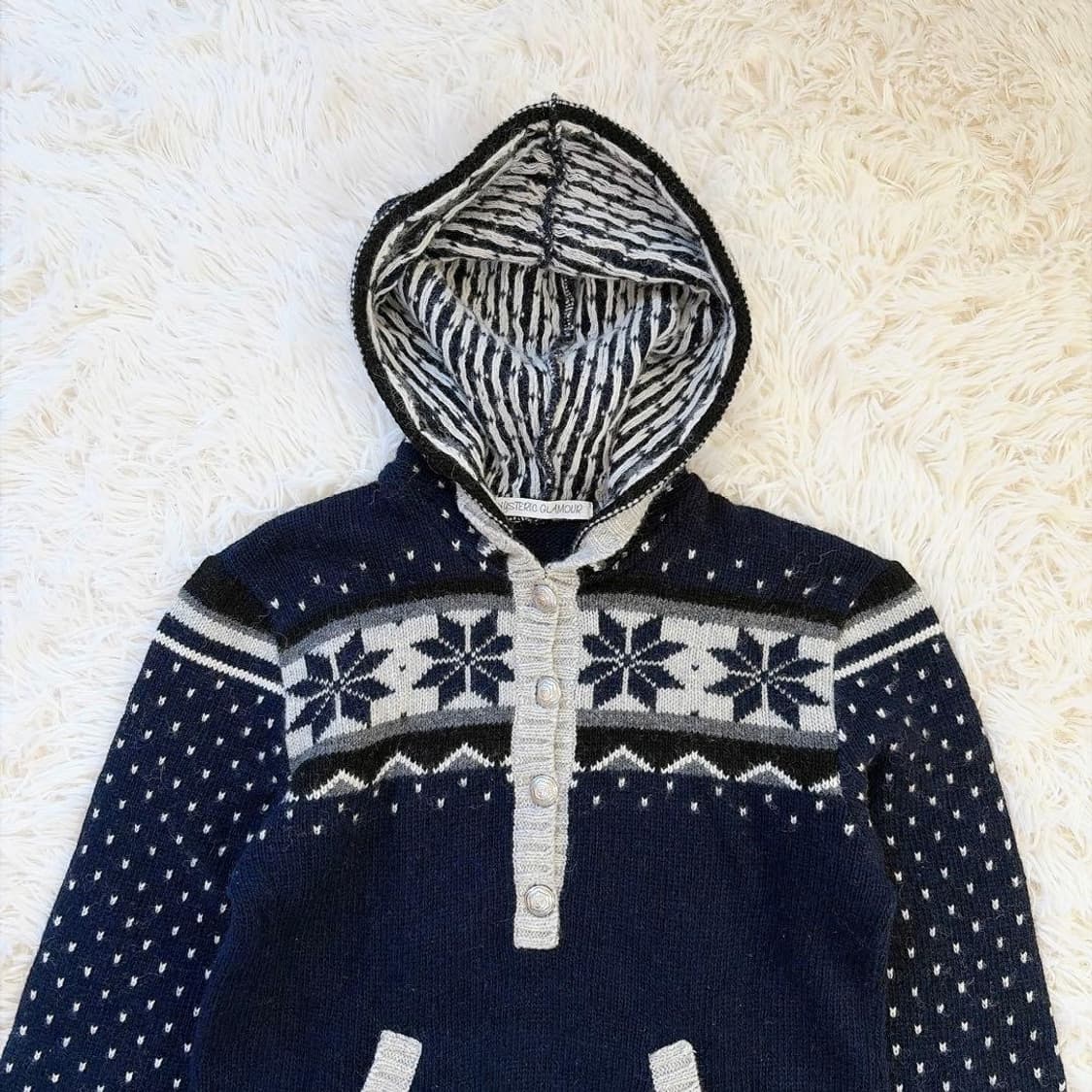 Hysteric glamour히스테릭 글래머 노르딕 후드 버튼 니트 상품이미지3