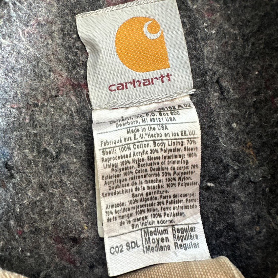 Carhartt 칼하트80‘s OG 블랭킷 디트로이트 레더로고 초어자켓 상품이미지7