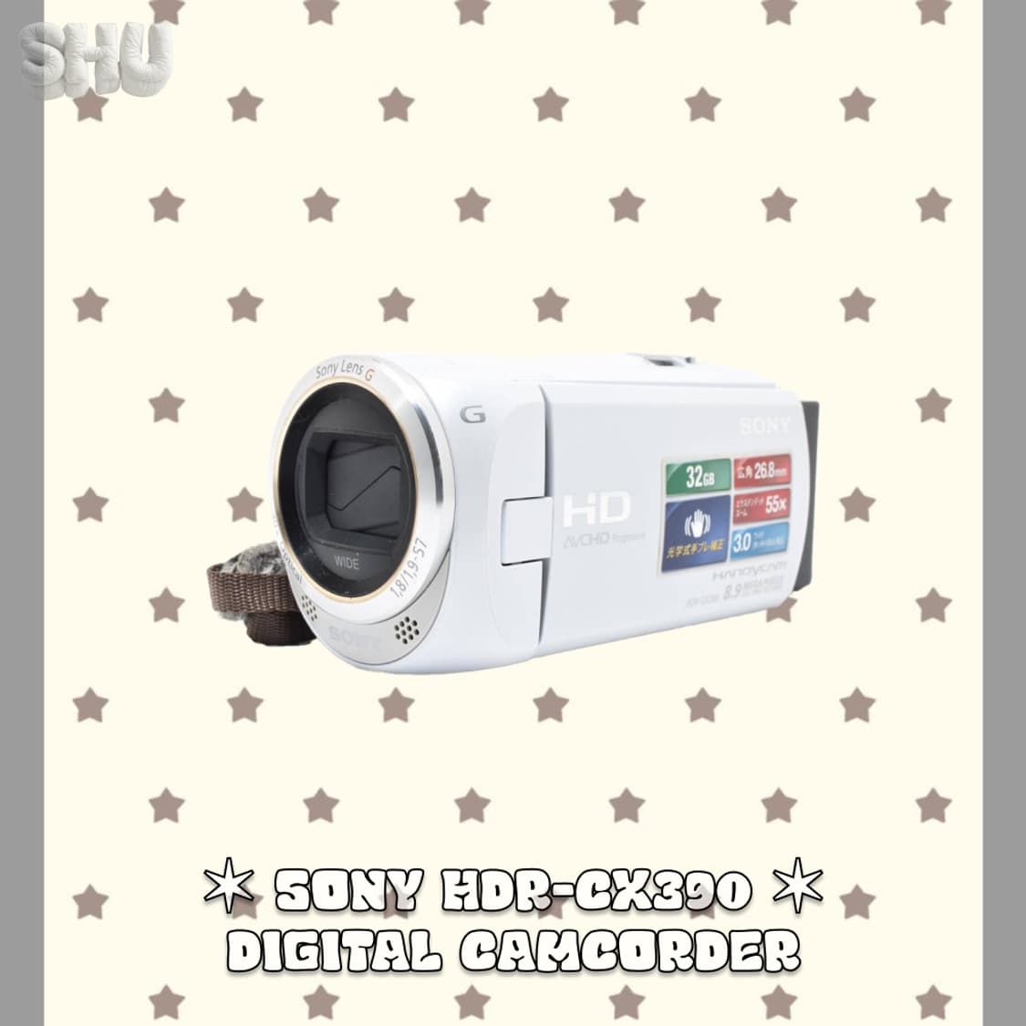 소니 HDR-CX390 빈티지 비디오 캠코더 화이트 상품이미지4