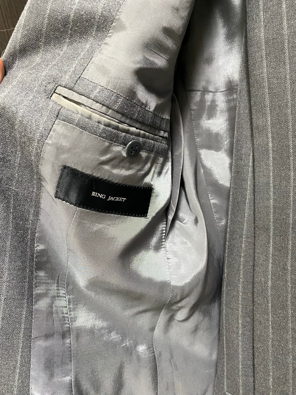 링자켓(Ring Jacket) 그레이 스트라이프 수트(46) 상품이미지3