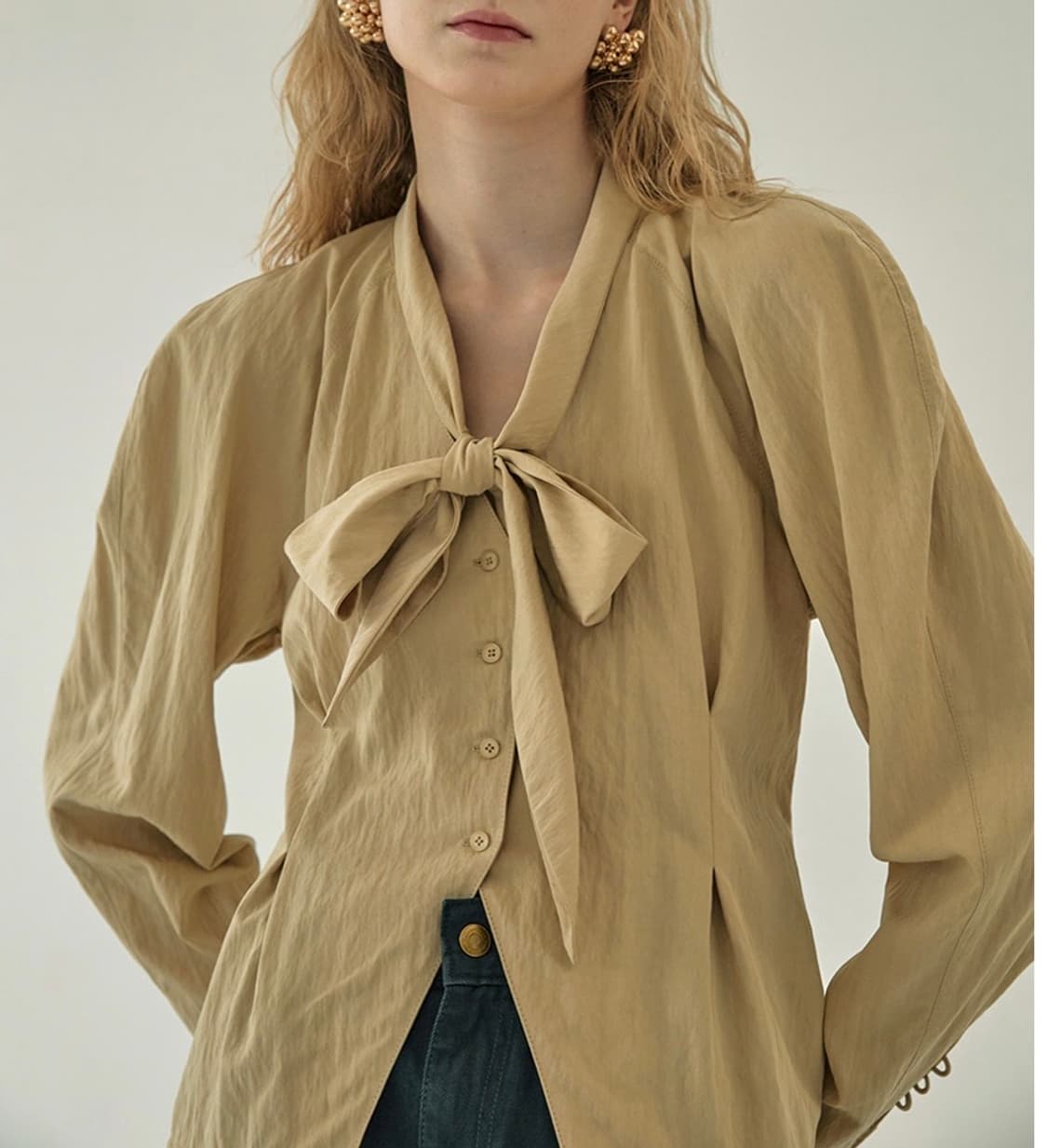 오버듀플레어) TIE RAGLAN BLOUSE 블라우스 상품이미지1