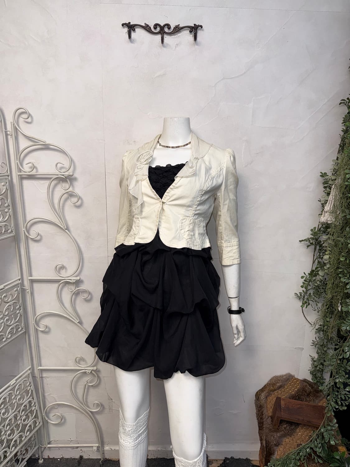 O’2ND ivory rose ribbon short jacket  상품이미지5