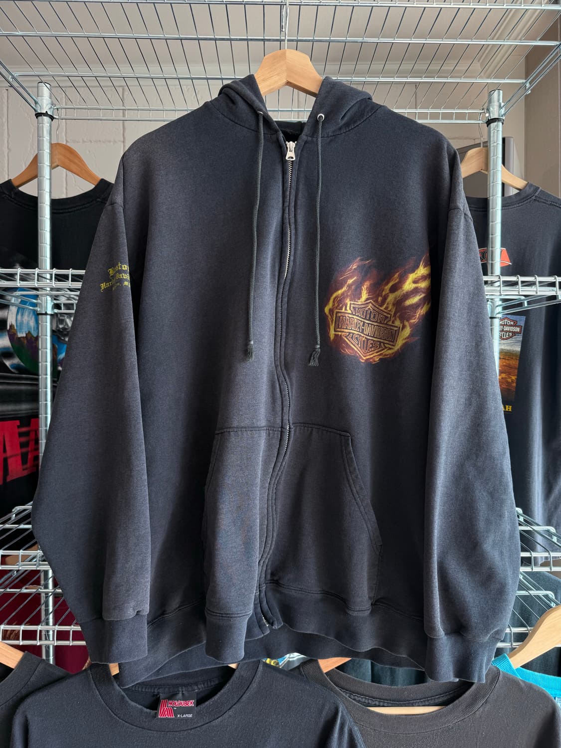 할리 데이비슨 플레임 이글 후드 집업 상품이미지2
