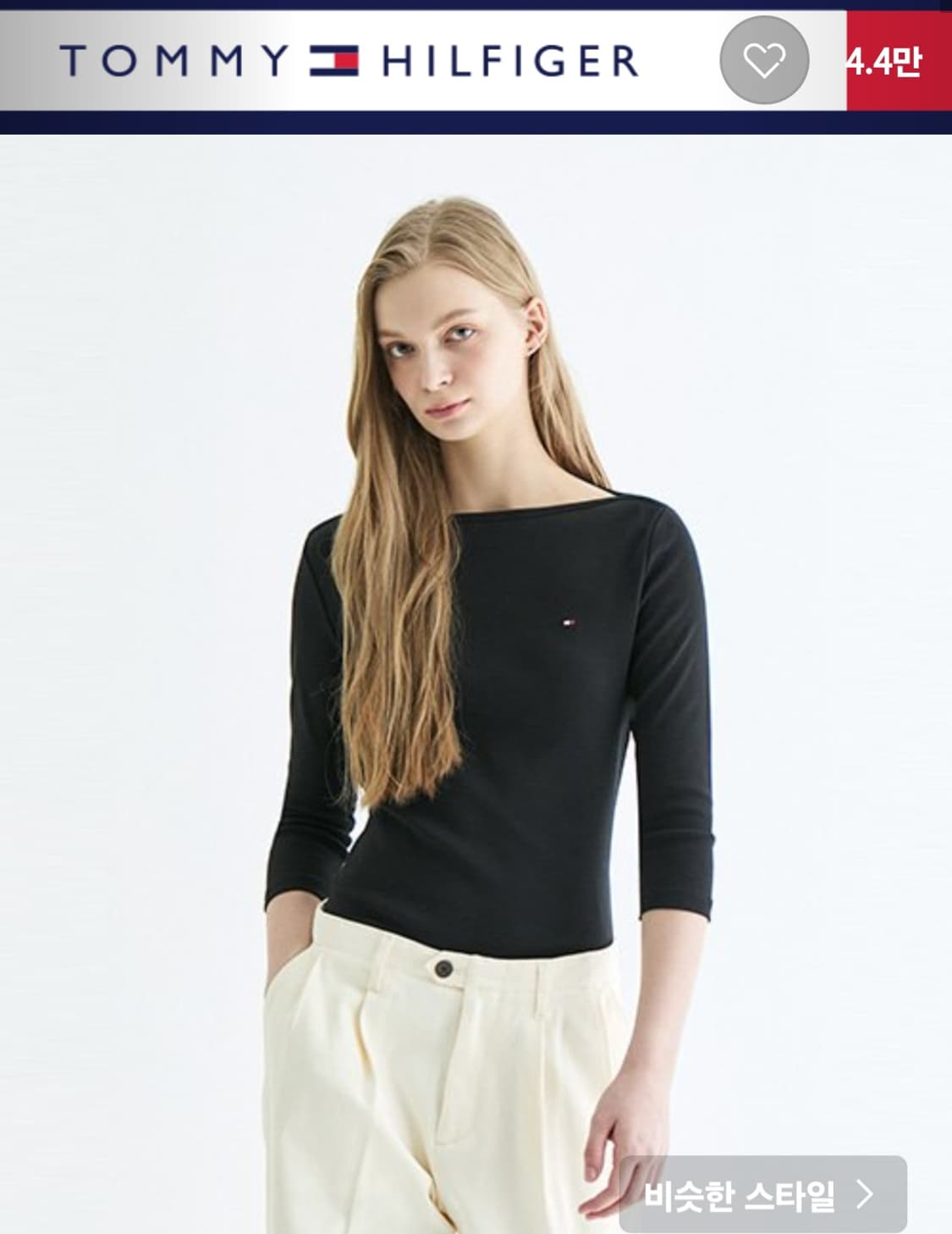 (새상품) 타미힐피거 여성 보트넥 7부 티셔츠 상품이미지5