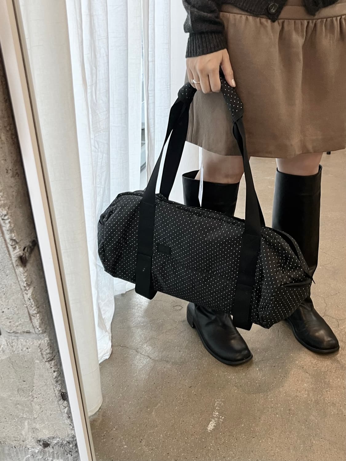 포터 도트 보스턴백 블랙 상품이미지7