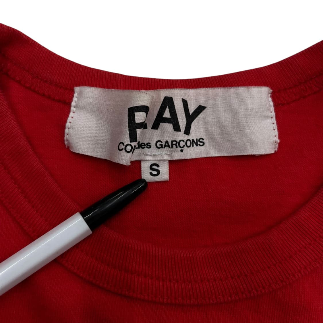꼼데가르송 더블 하트와펜 레드 반팔 S 상품이미지5
