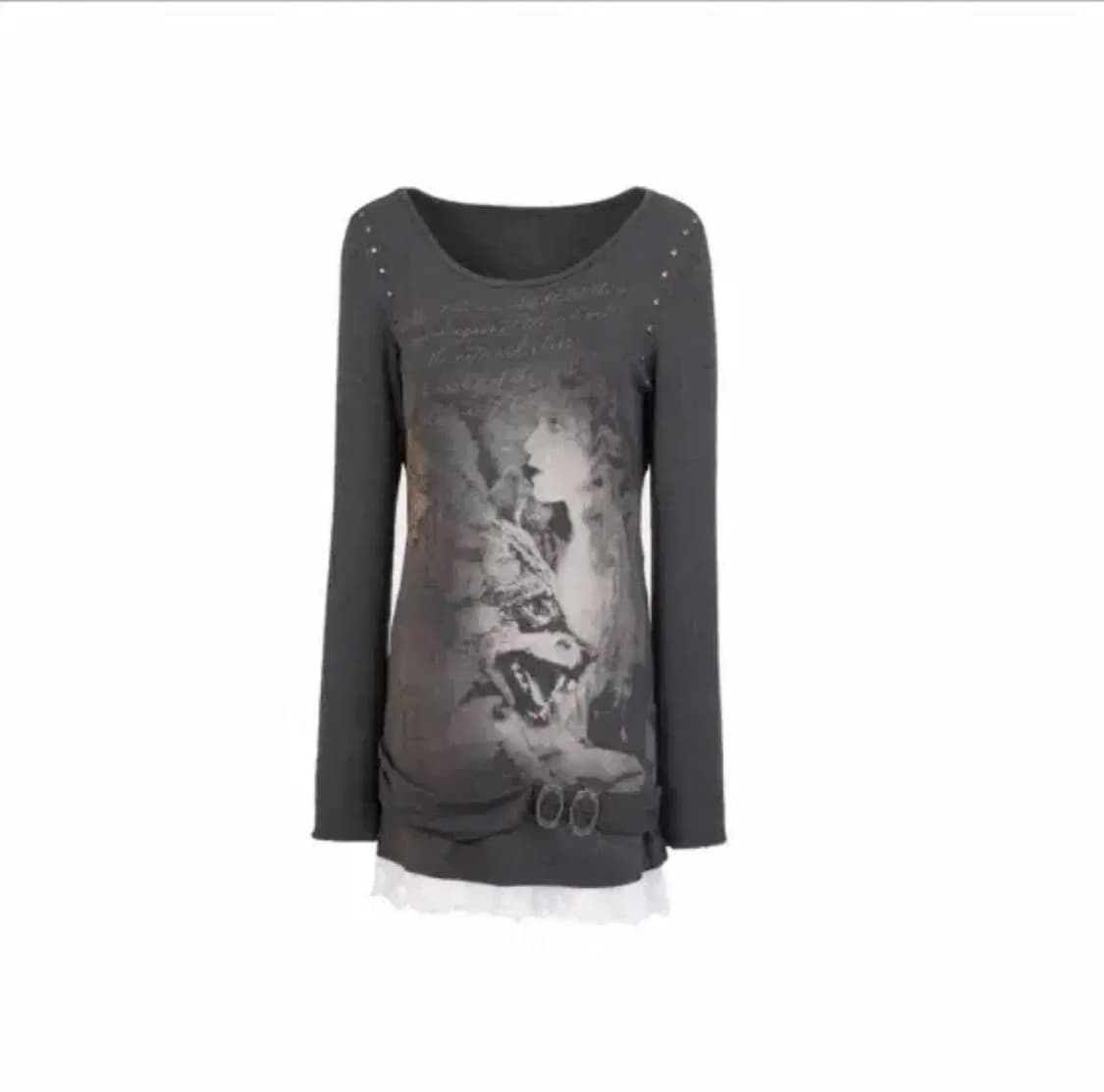 더블펀치 페어리테일 프린트 레이스 롱슬리브 탑 상품이미지2