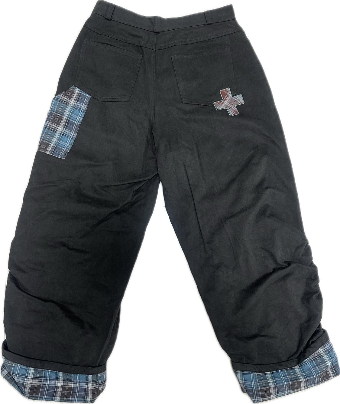 허그유어스킨 체크 롤업 코튼 팬츠 브라운 상품이미지3