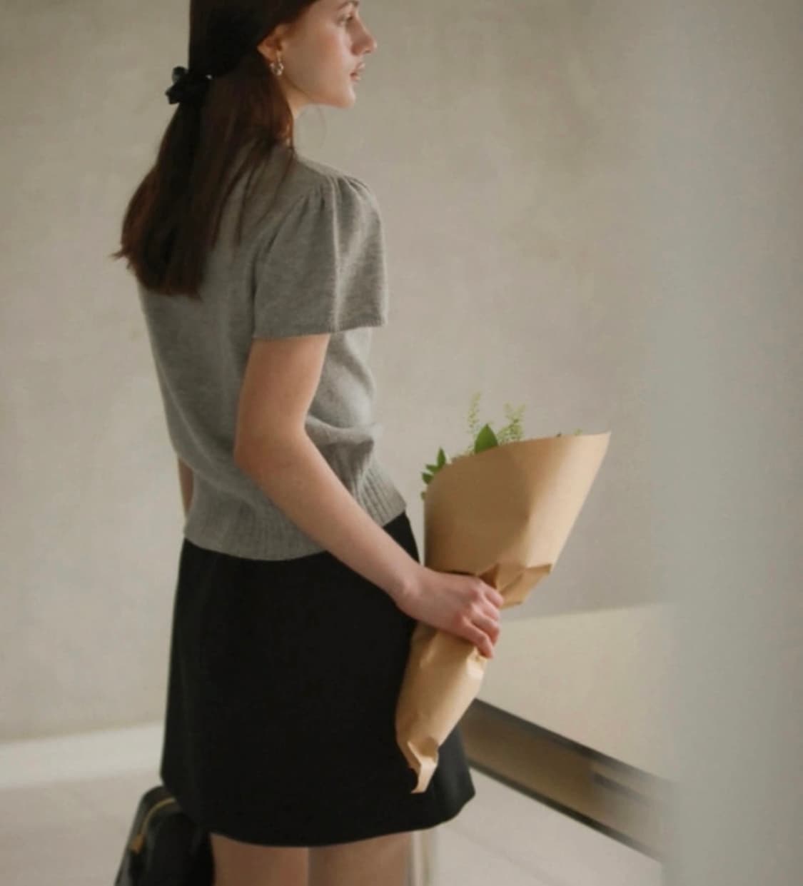 틸아이다이 소프트 울 하프 슬리브 가디건 그레이 상품이미지2