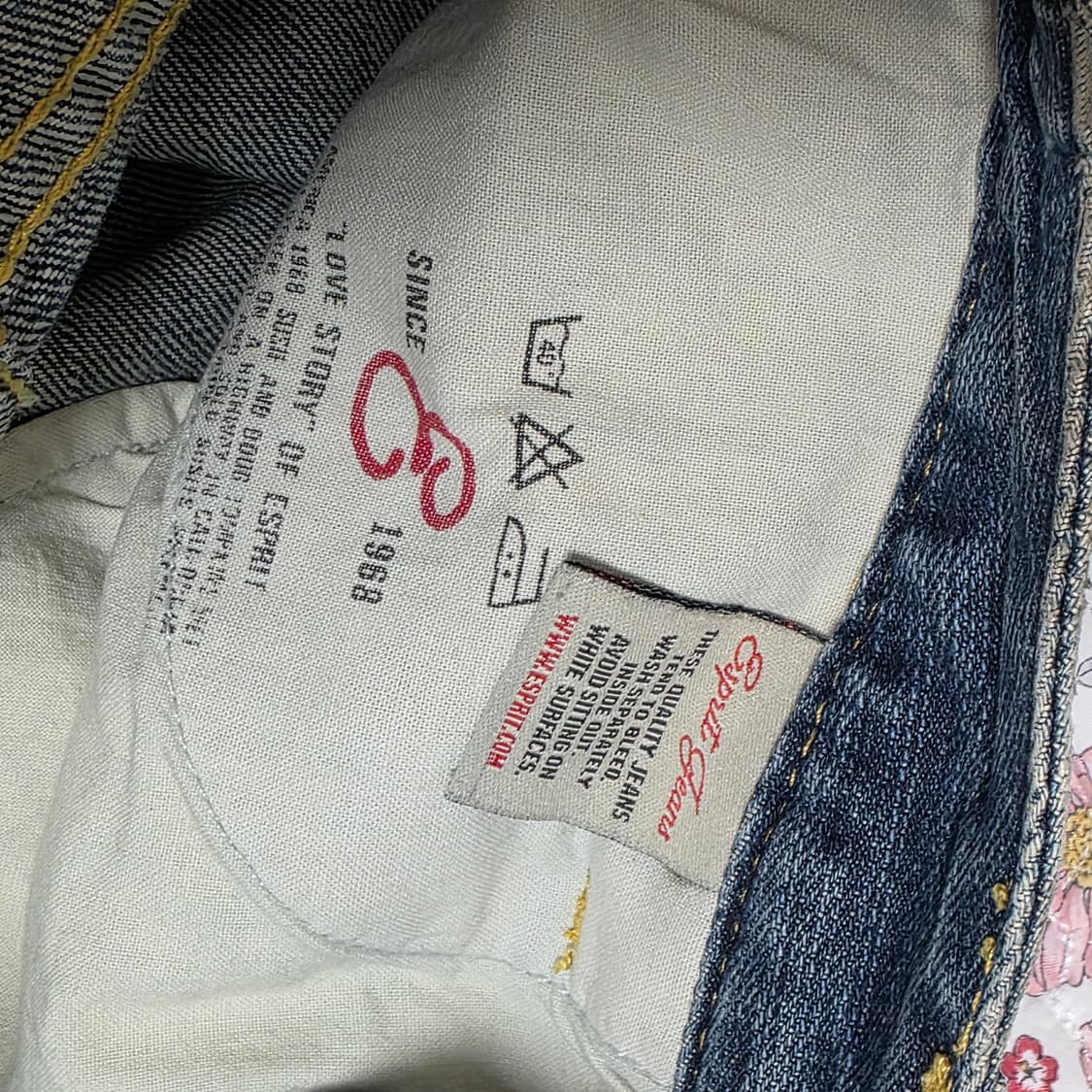 미국빈티지)플로럴 스팽클 모리걸st 자수 y2k 데님 미니 청치마 상품이미지3