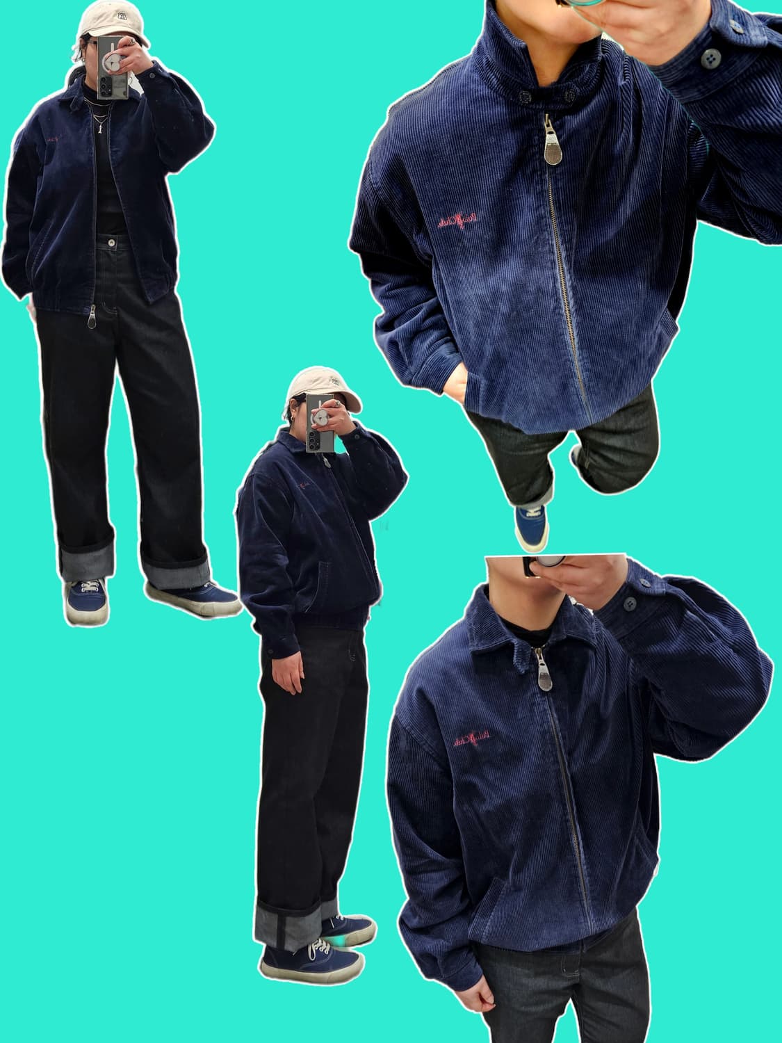 Polo club 네이비 코듀로이 블루종 상품이미지2