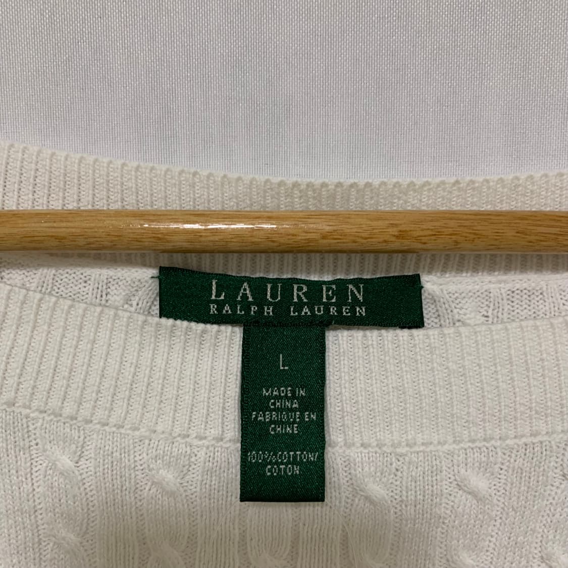 로렌 랄프로렌 빈티지 케이블 니트 아이보리 L 상품이미지5