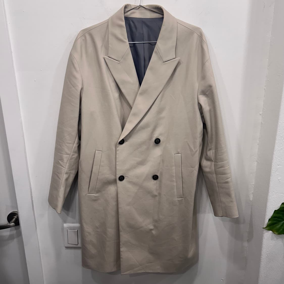 SPAO 코튼 미니멀 더블버튼 카라 롱코트 상품이미지2
