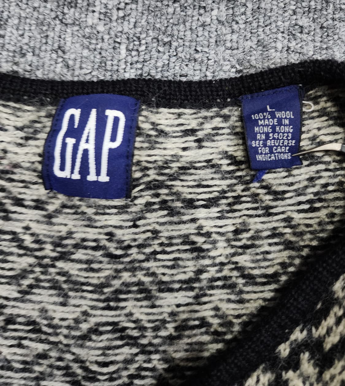 GAP 갭 90s 자카드 빈티지 메탈 버클 울 니트 베스트 조끼 L 상품이미지8