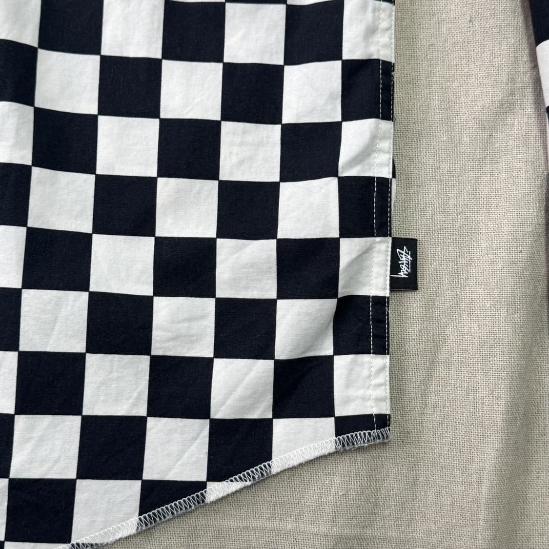 스투시 검흰 체커보드 웨스턴 셔츠 XL 상품이미지5