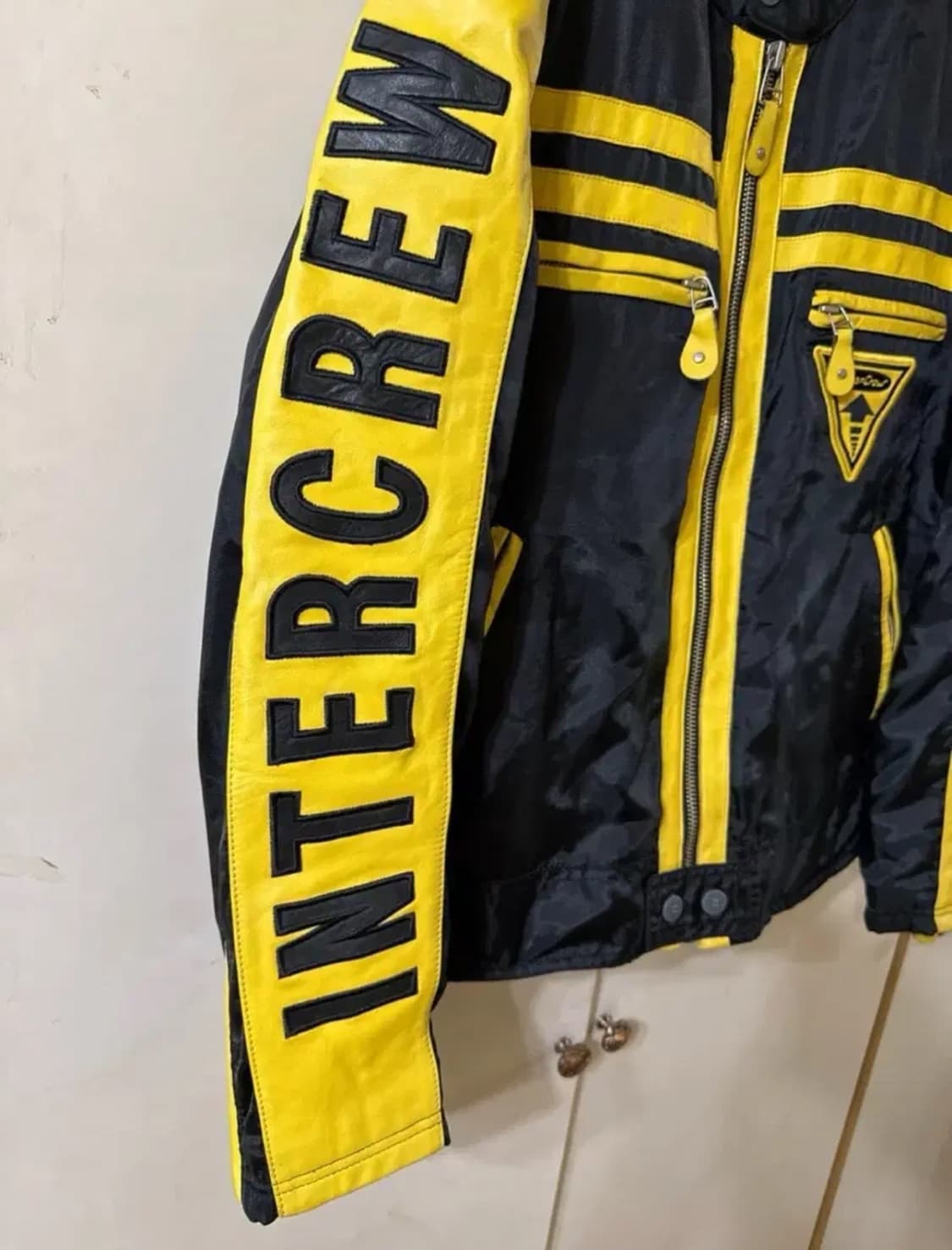 인터크루  레이싱 바람막이 레더믹스 나일론 바이커자켓 상품이미지6