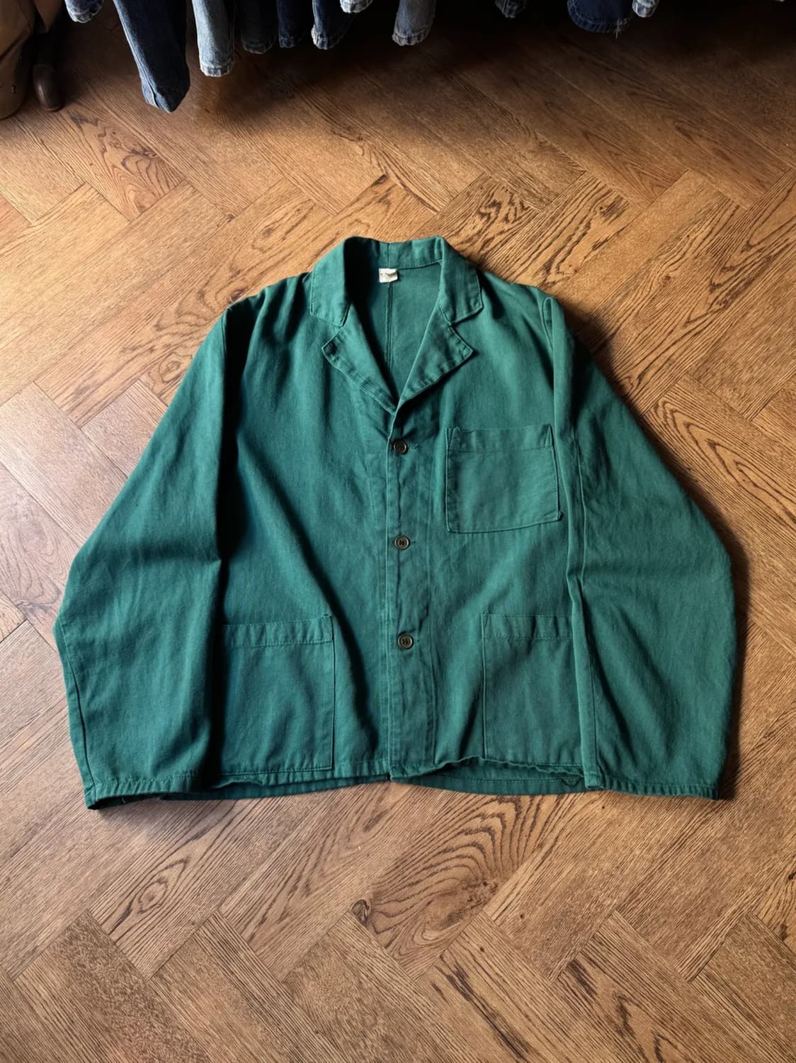 [L]90's 이태리제 그린 프렌치 워크자켓 상품이미지1