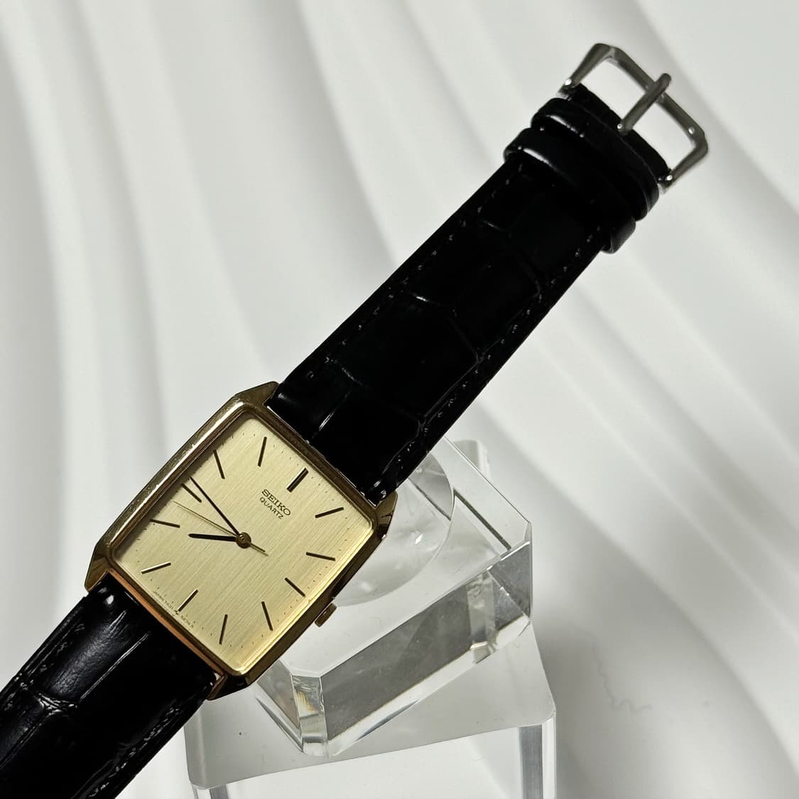 80s90s 빈티지 세이코 미니멀 골드 탱크 워치 상품이미지8